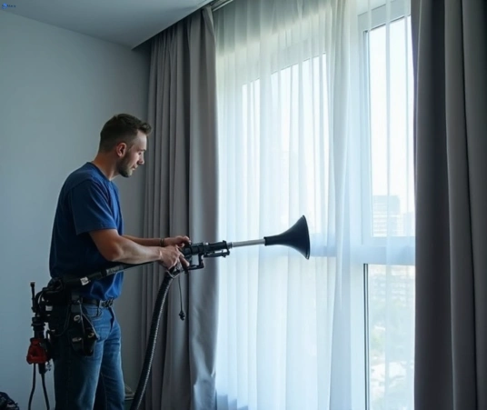 Professional curtain steam cleaning process equipment Matty Curtain Cleaning como-nsw